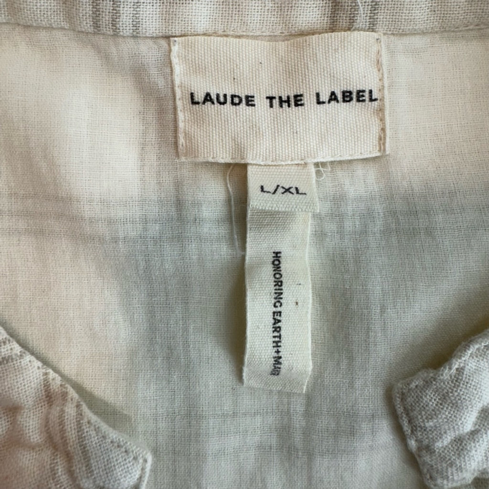 Laude The Label Organic Cotton Plaid Tunic Blouse Oversized L XL Minimalist - Picture 7 of 11